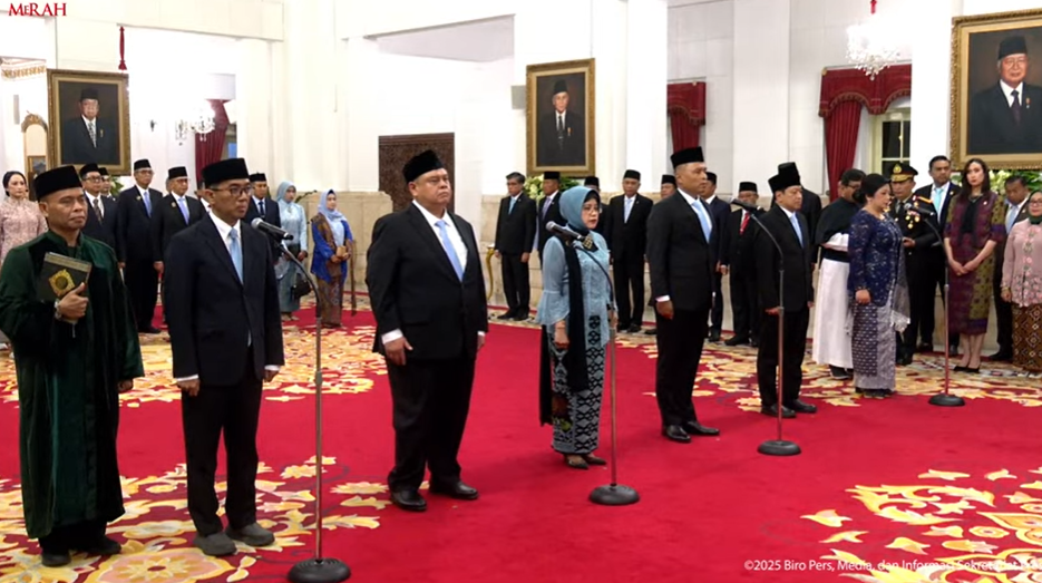 Prabowo Lantik Muhammad Yusuf Ateh sebagai Kepala BPKP dan Amalia Widyasanti sebagai Kepala BPS